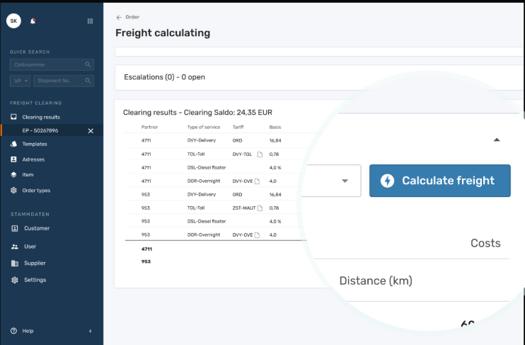 screenshot of EIKONA Logistics Cloud
